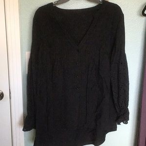 Black long sleeve flowy blouse xl